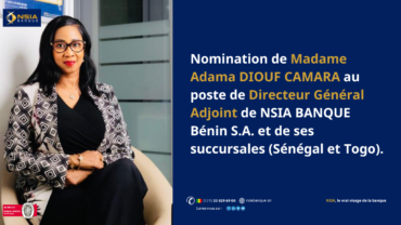 Nomination Directrice Générale Adjoint NSIA BANQUE BENIN, Adama Diouf CAMARA